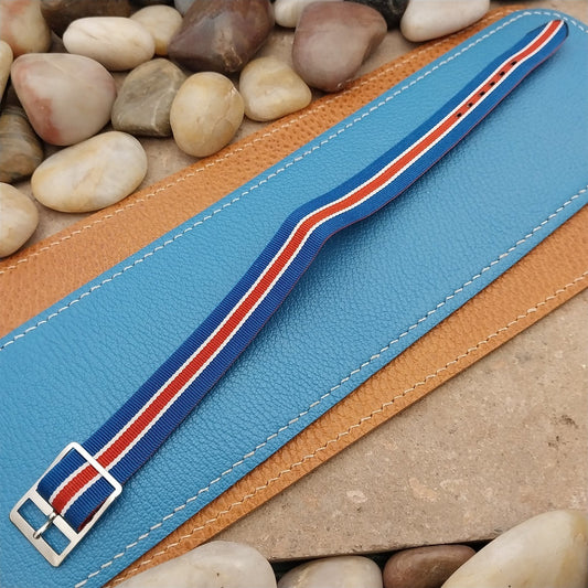 Vintage 16mm Reversible Perlon Striped Classic Single Pass NOS 1960s Watch Band