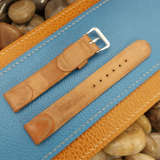 Light Brown Shell Cordovan 5/8" & Elgin Buckle nos 1950s Vintage Watch Band