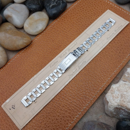 1930s Gemex Pontiac Chromium Plated Ladder Link Womens nos Vintage Watch Band