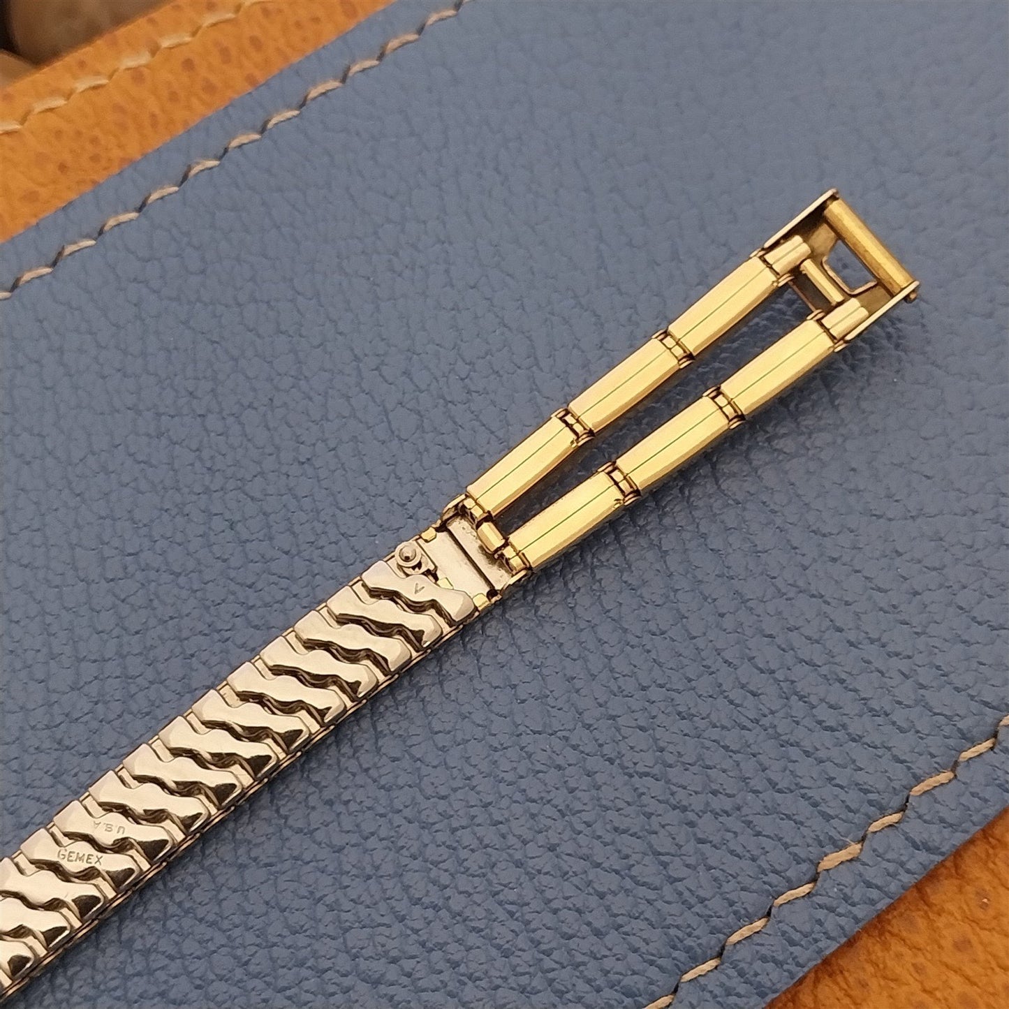 1950s Vintage Cocktail Watch Band Unused Classic 12k Gold-Filled Gemex Tahiti