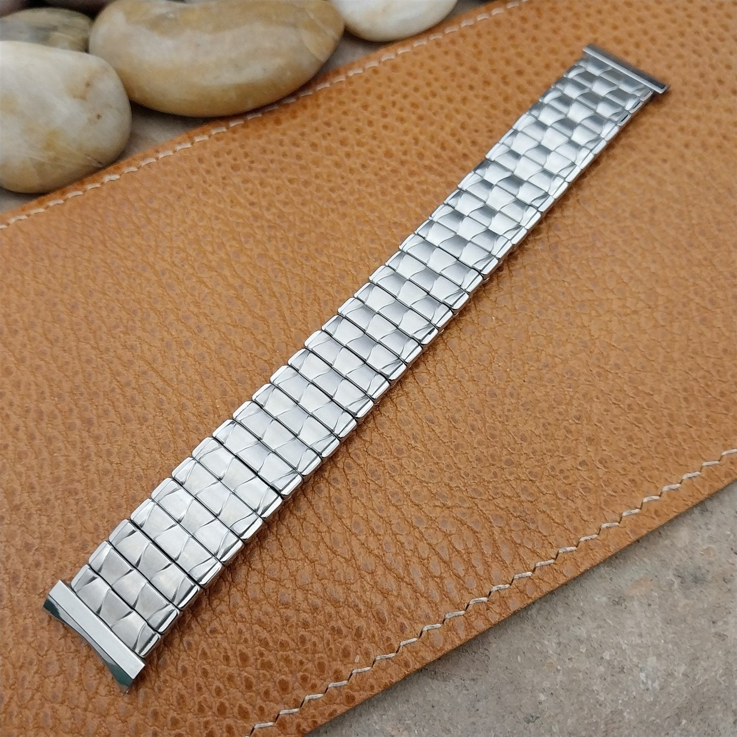 18mm Brushed Stainless Steel Expansion Baldwin Unused 1960s Vintage Watch Band