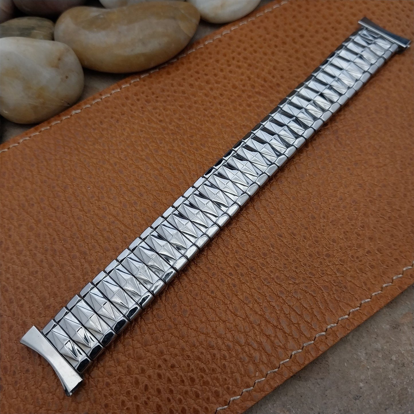 19mm 1960s Bellavance Stainless Steel Expansion nos Vintage Watch Band