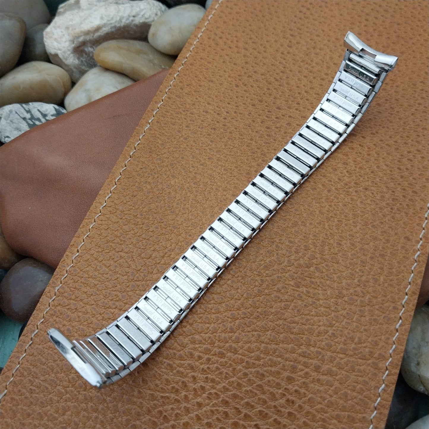 17.2mm 18mm 19mm Speidel 10k White Gold-Filled nos 1970s Vintage Watch Band
