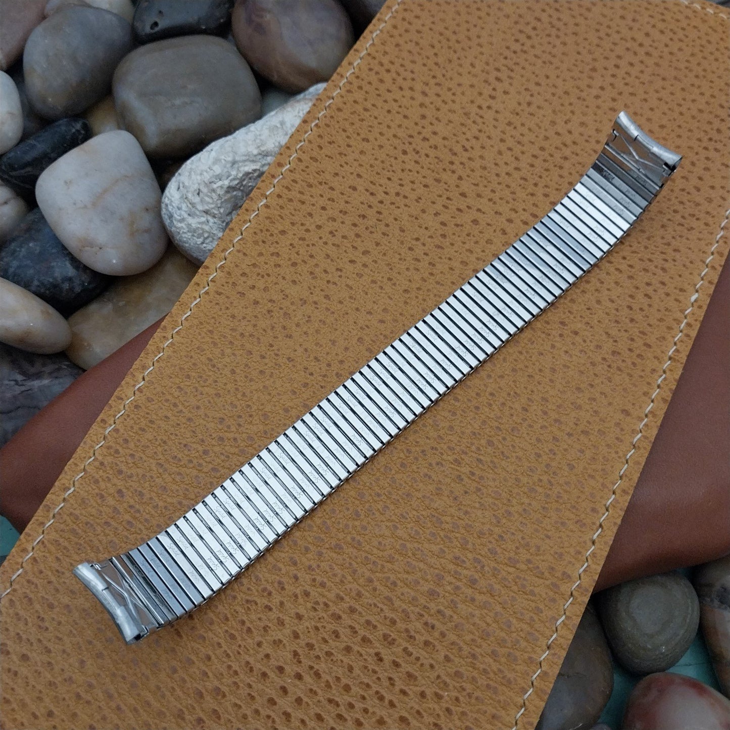 Long 17.2mm Stainless Steel Speidel Thinline nos 1970s Vintage Watch Band