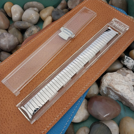 1965 17.2mm Speidel Plainsman Stainless Long Unused nos Vintage Watch Band