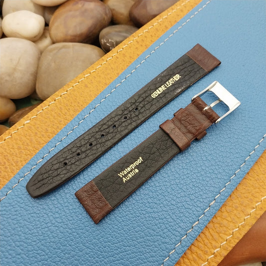 16mm 5/8" Hirsch Brown Tapered Leather Unused nos Vintage Watch Band
