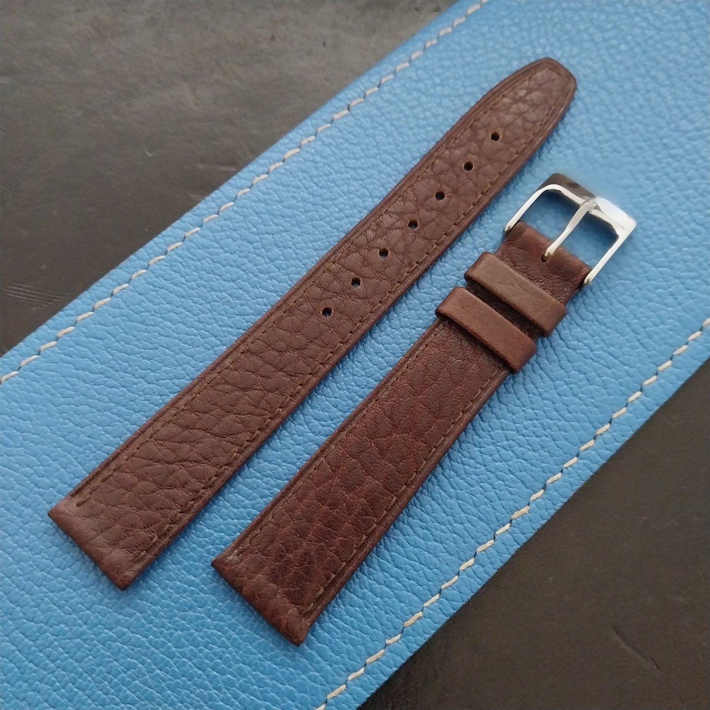 16mm Hirsch Brown Tapered Leather Unused nos Vintage Watch Strap