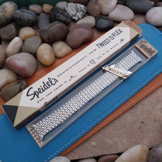 19mm 18mm 1962 Stainless Steel Rice Beads Speidel Unused nos Vintage Watch Band
