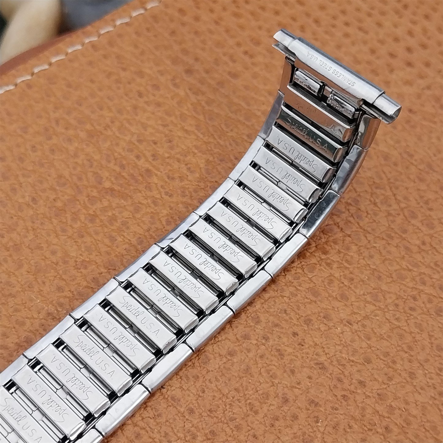 Vintage 22mm 20mm 19mm Stainless Steel Speidel Long Unused nos 1970s Watch Band