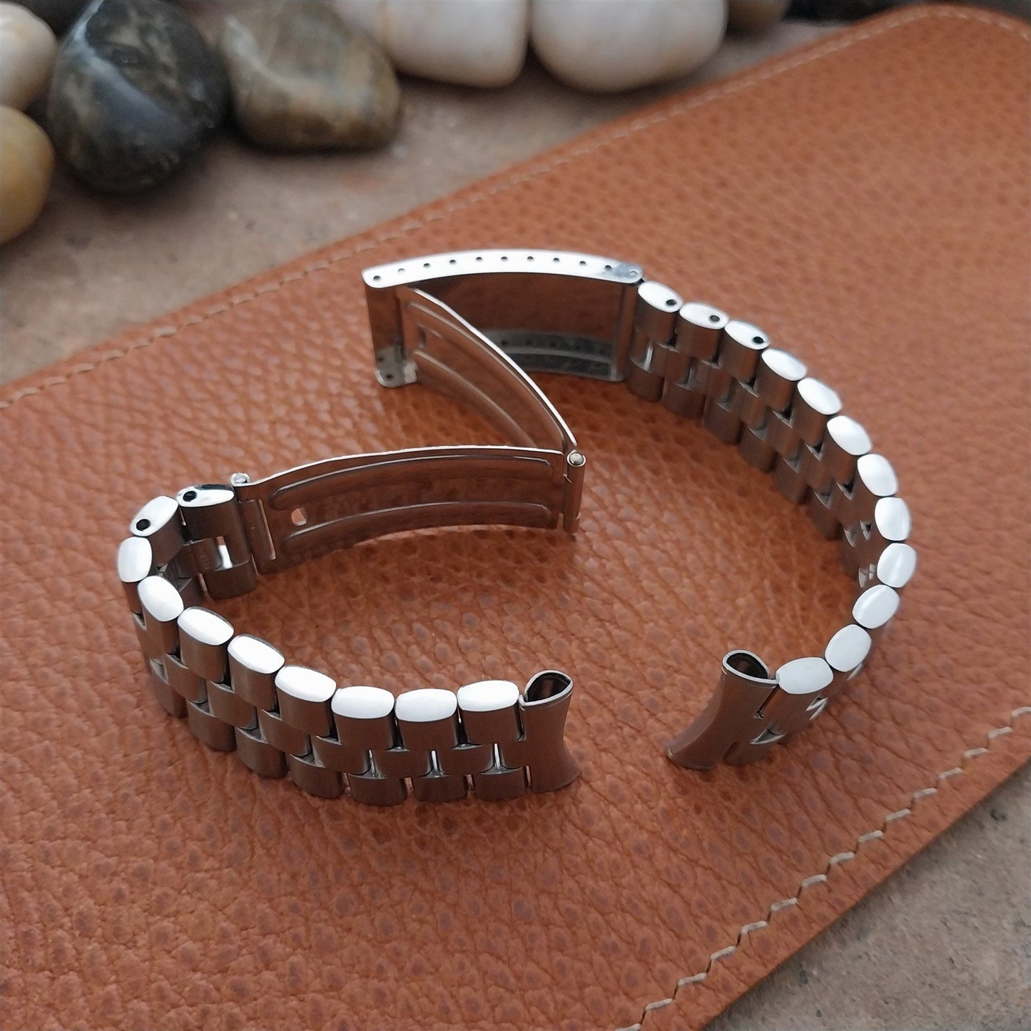 19mm 18mm Bullet Link Stainless Steel Kreisler Stelux Unused Vintage Watch Band