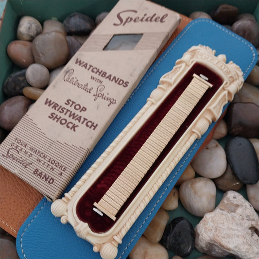 1950s Vintage Yellow Gold-Filled 19mm 18mm 16mm Speidel Cortez nos Watch Band