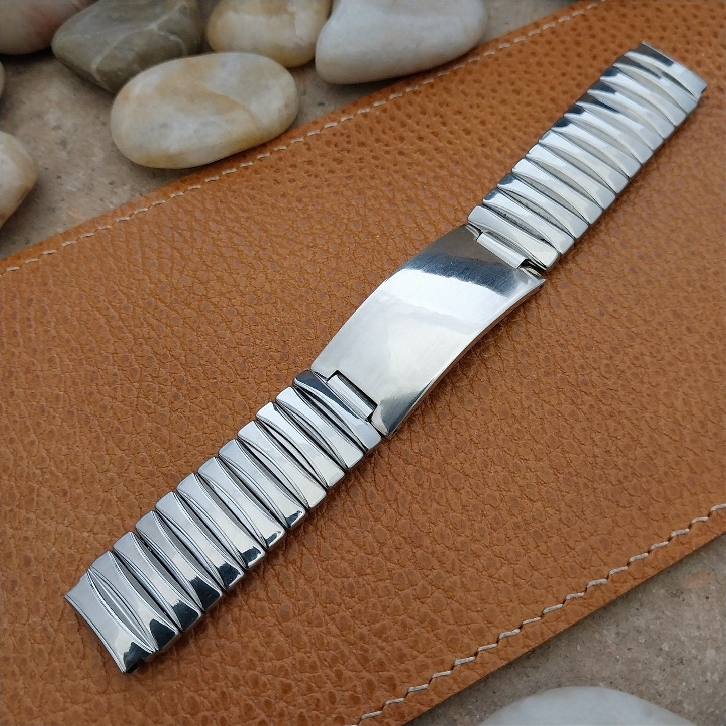 5/8" Kestenmade Crusader Sterling Silver ID Tag Unused 1940s Vintage Watch Band