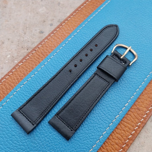 19mm Kreisler Black Deluxe Calf Classic Tapered Unused nos Vintage Watch Strap