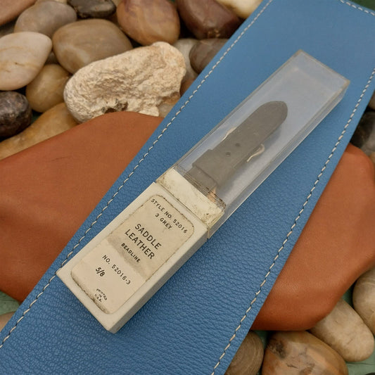 Vintage 5/8" Kreisler Gray Beadline Saddle Leather nos Classic 1960s Watch Strap