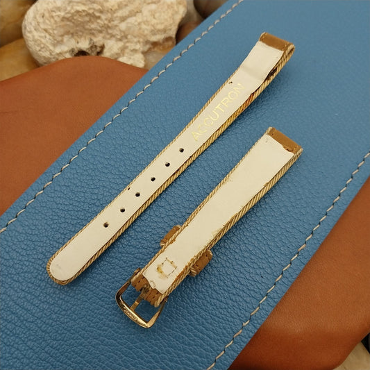 Vintage 1/2" Womens Accutron Classic Corfam & Corduroy Watch Band