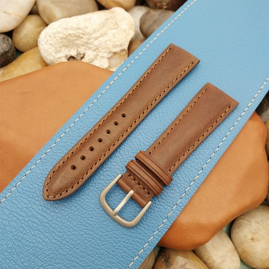 Hadley Roma 22mm Brown Self-Lined Leather Watch Band New in Package