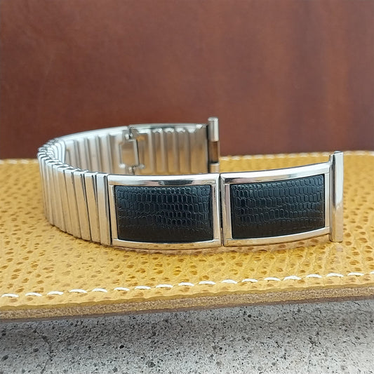 19mm 18mm 1957 Speidel Maraca White GF lizard grain plastic Vintage Watch Band