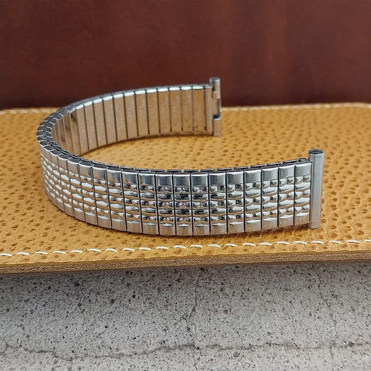 19mm 18mm 1963 Stainless Steel Rice Beads Speidel Tempest nos Vintage Watch Band