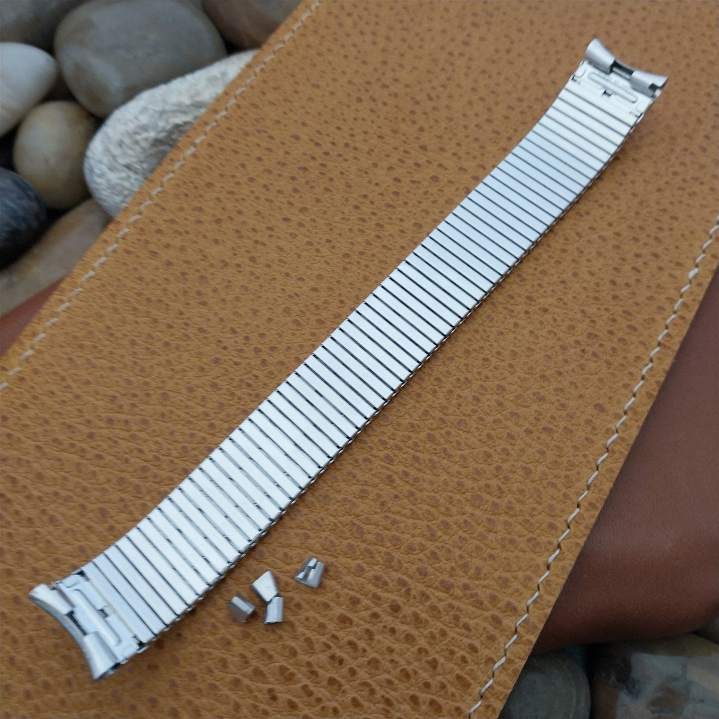 10K White Gold-Filled Speidel Classic Thinline 17.2mm Unused Vintage Watch Band