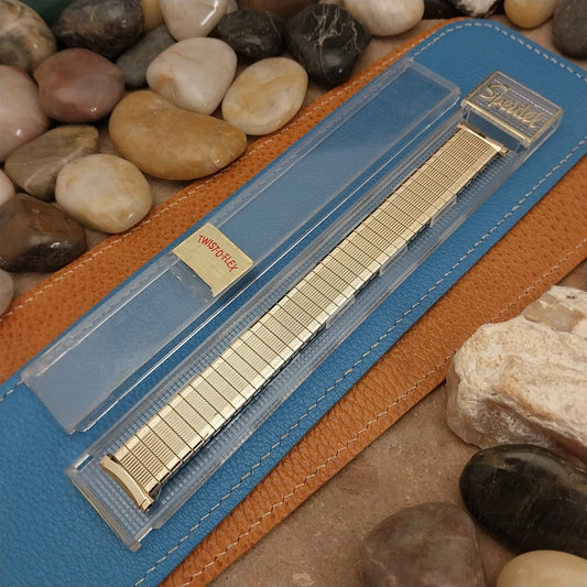 1970s Long Yellow 10k Gold-RGP Classic Speidel nos 18mm 19mm Vintage Watch Band