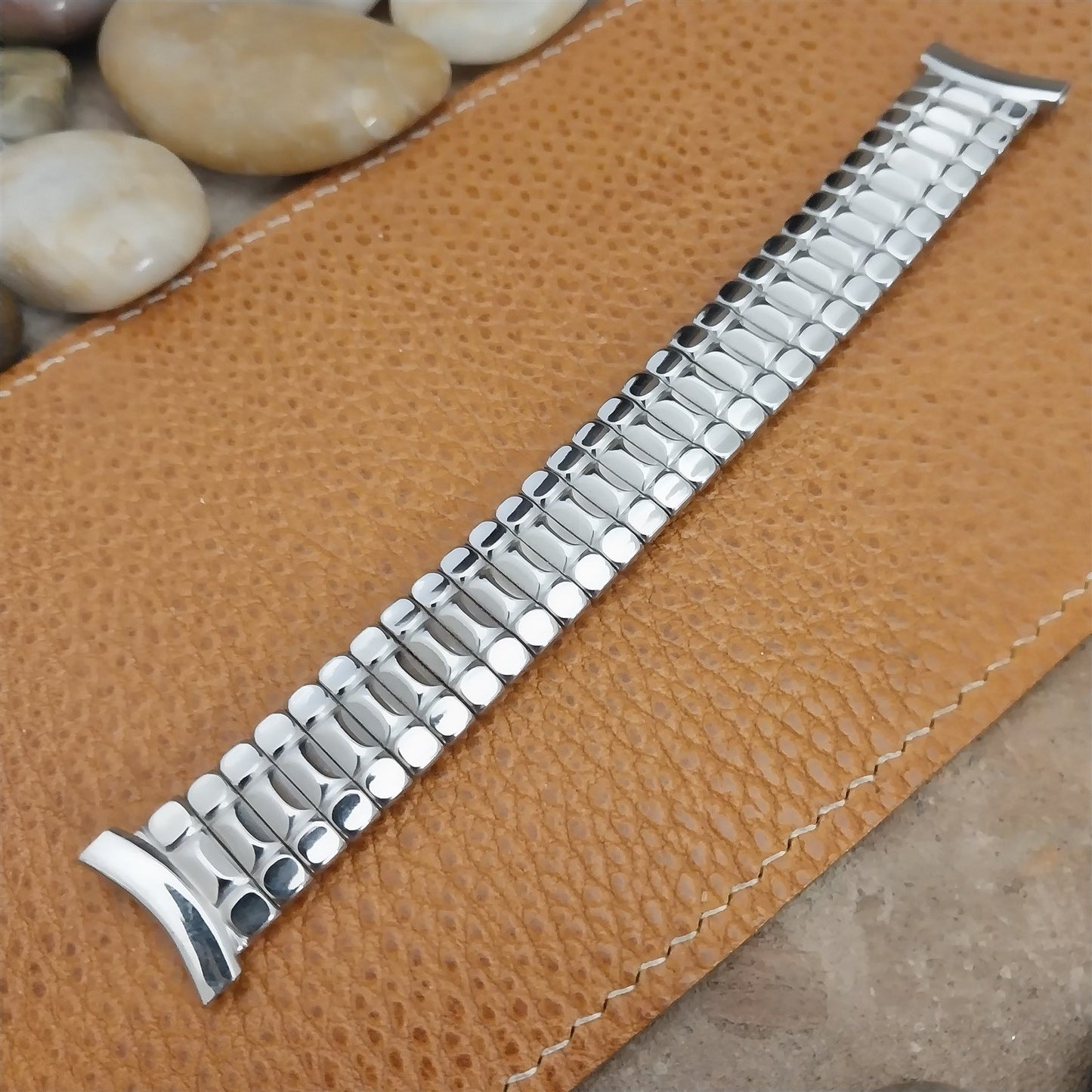 19mm 18mm 1950s Stainless Steel Scissor-Expansion Bellavance Vintage Watch Band