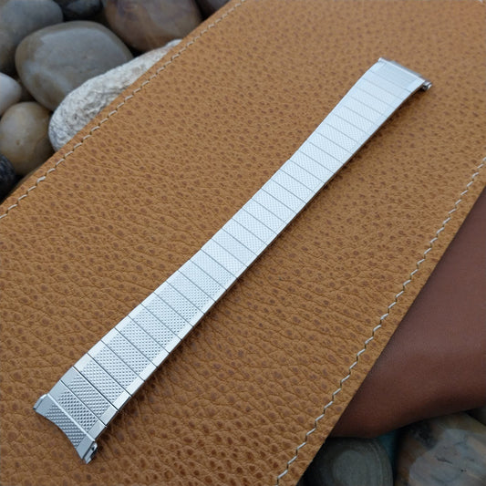 Speidel Tapered 10k White Gold-Filled 18mm 19mm nos 70s Vintage Watch Band