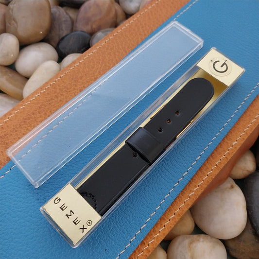 Vintage 16mm Gemex Black Shell Cordovan Short Unused 1950s Classic Watch Band