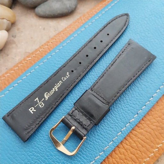 22mm 7/8" Norwegian Calf Leather Classic Tapered 1960s nos Vintage Watch Strap