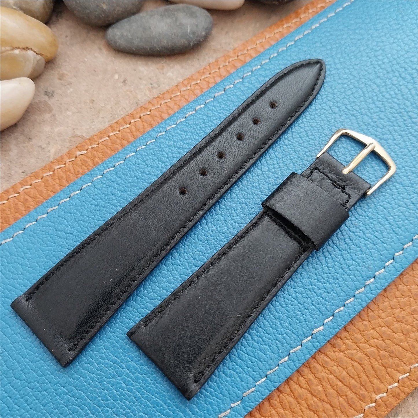 22mm 7/8" Norwegian Calf Leather Classic Tapered 1960s nos Vintage Watch Strap