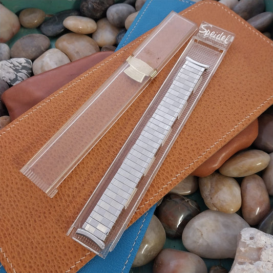 1963 Speidel Domino19mm 18mm 10K White Gold-Filled nos Vintage Watch Band