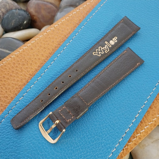 5/8" Wyler Brown Tapered Leather nos Unused Classic 1960s Vintage Watch Band