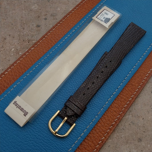 18mm Downing Brown Lizard Calf Tapered nos Unused Vintage Watch Strap