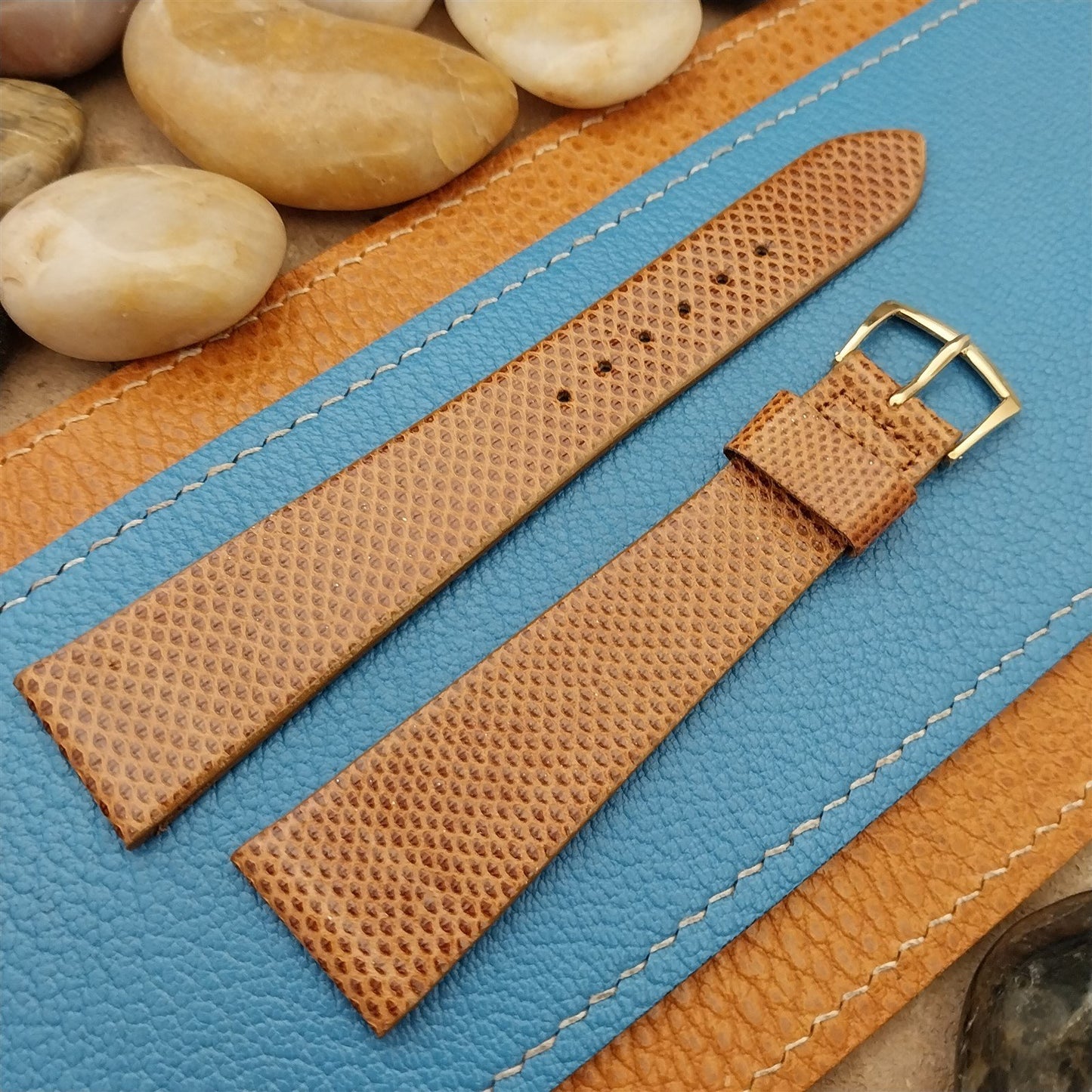 22mm 7/8" Speidel USA Brown Karung Snake Long nos Vintage Watch Band