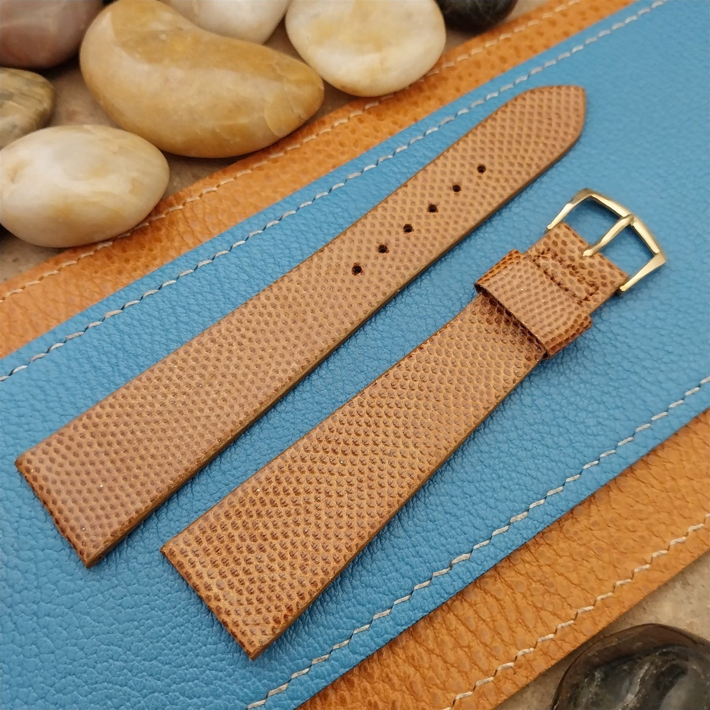 22mm 7/8" Speidel USA Brown Karung Snake Long nos Vintage Watch Band