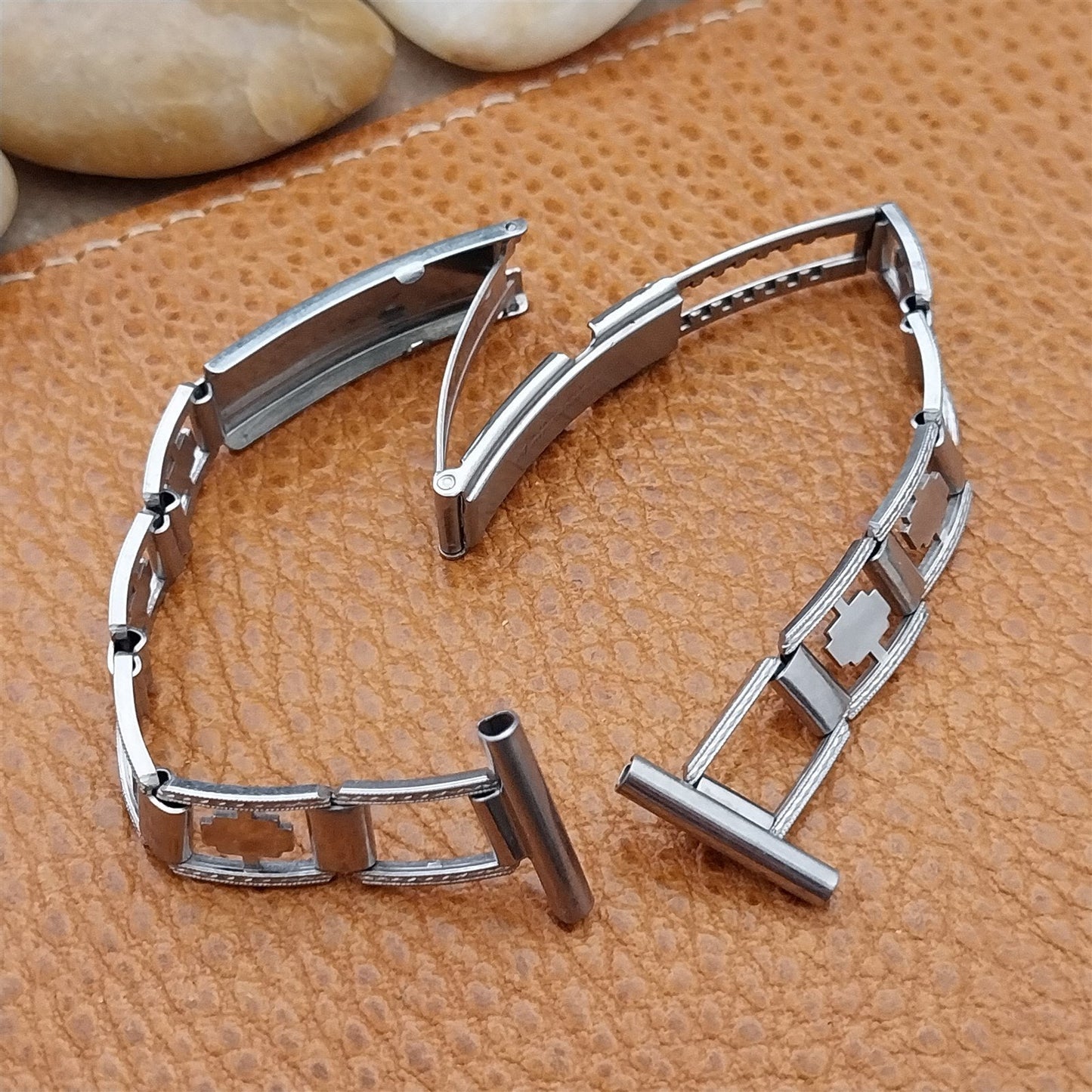 5/8" Art Deco 1940s JB Champion Lance Stainless Steel nos Vintage Watch Band