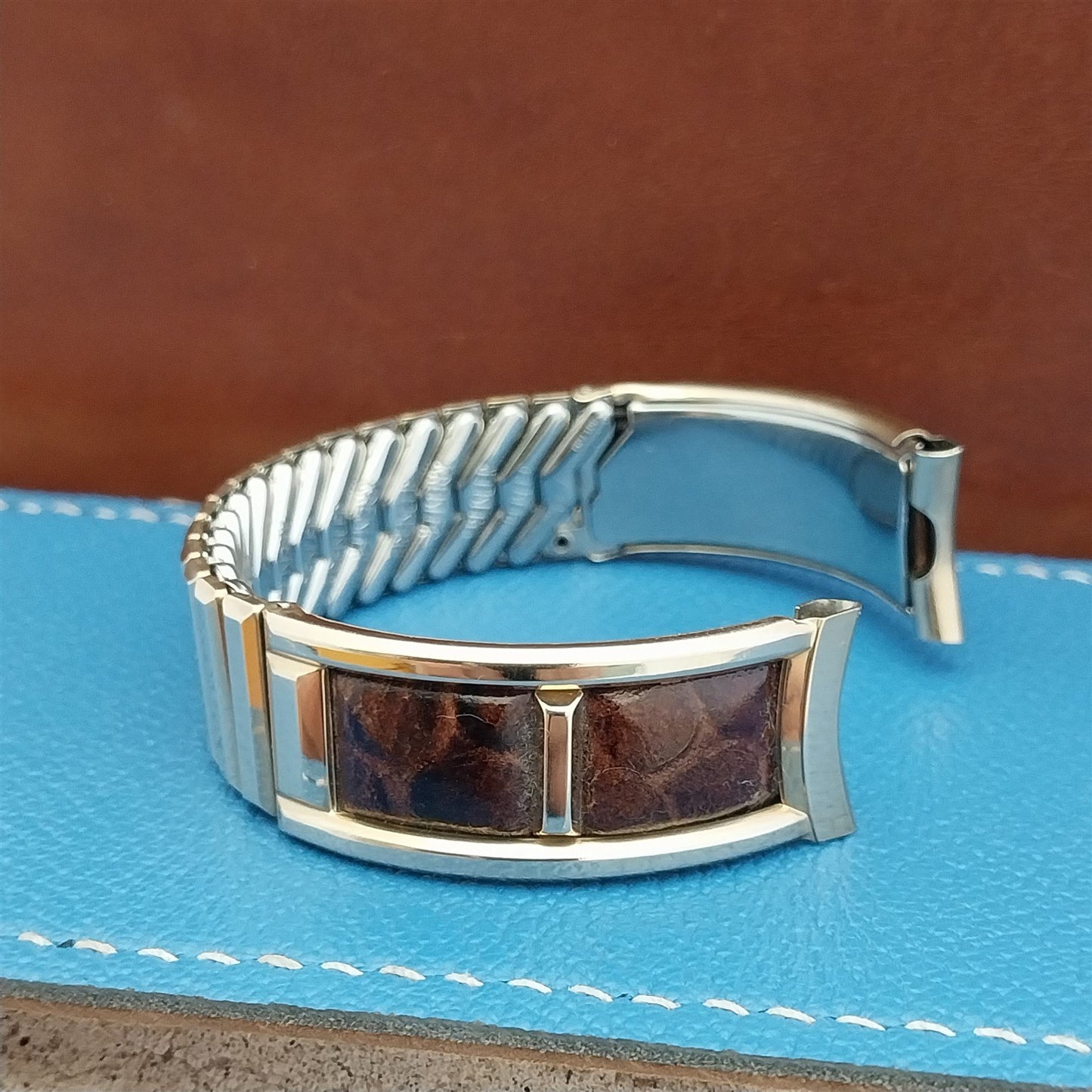 5/8" Gold-Filled & Alligator Kreisler Double Feature Unused Vintage Watch Band