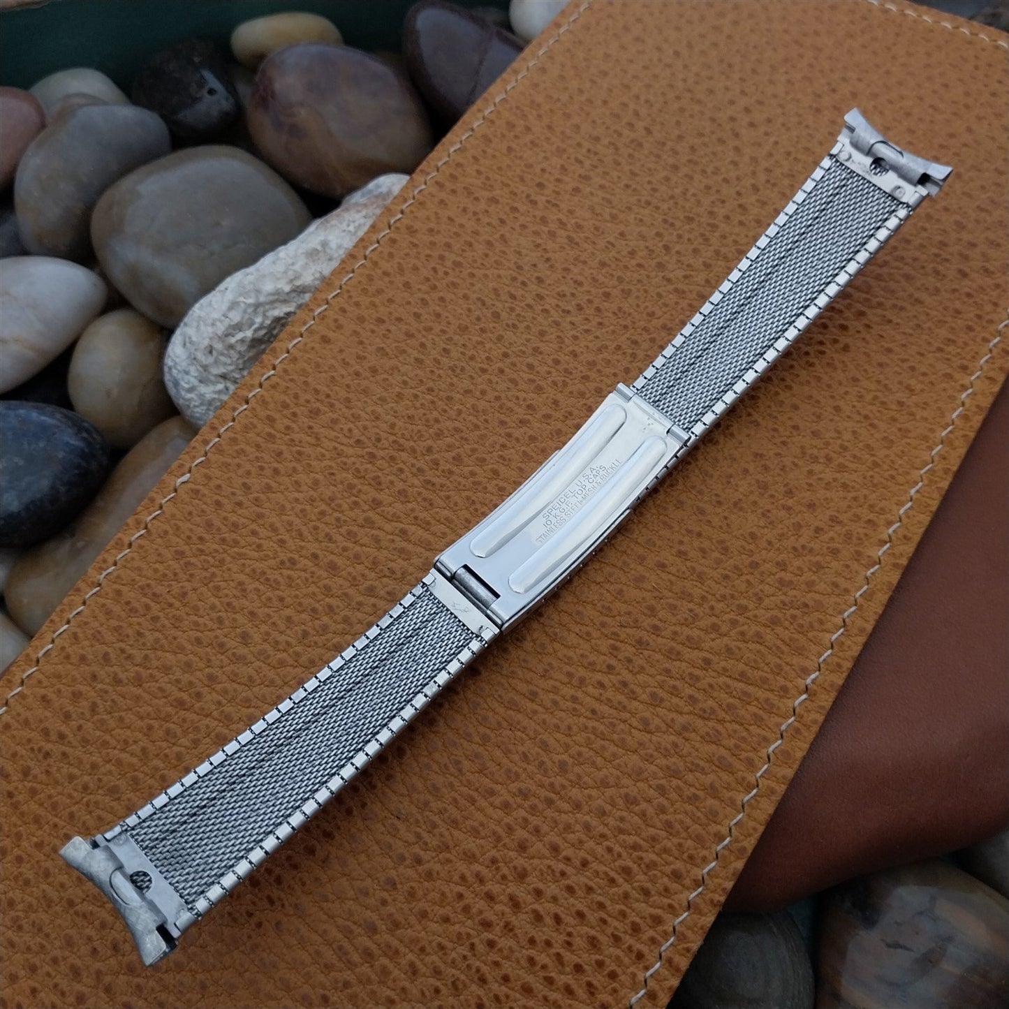10k White Gold Filled 19mm 18mm Speidel Classic 1970s Unused Vintage Watch Band