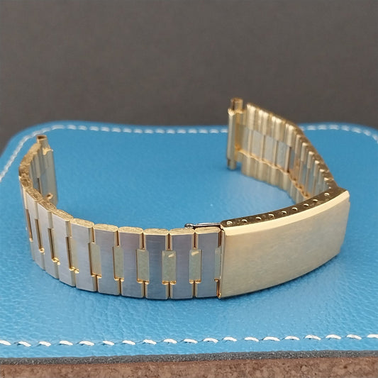 19mm 20mm 21mm Stainless & Gold-Plated LED LCD nos 1970-1980s Vintage Watch Band