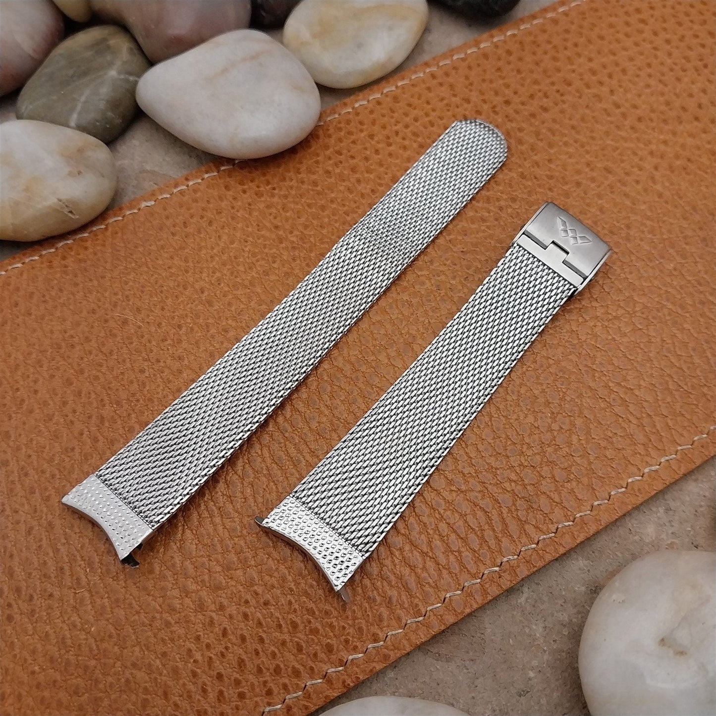 17.2mm Vintage Waltham Stainless Steel Mesh Unused 1970s Unused Watch Band