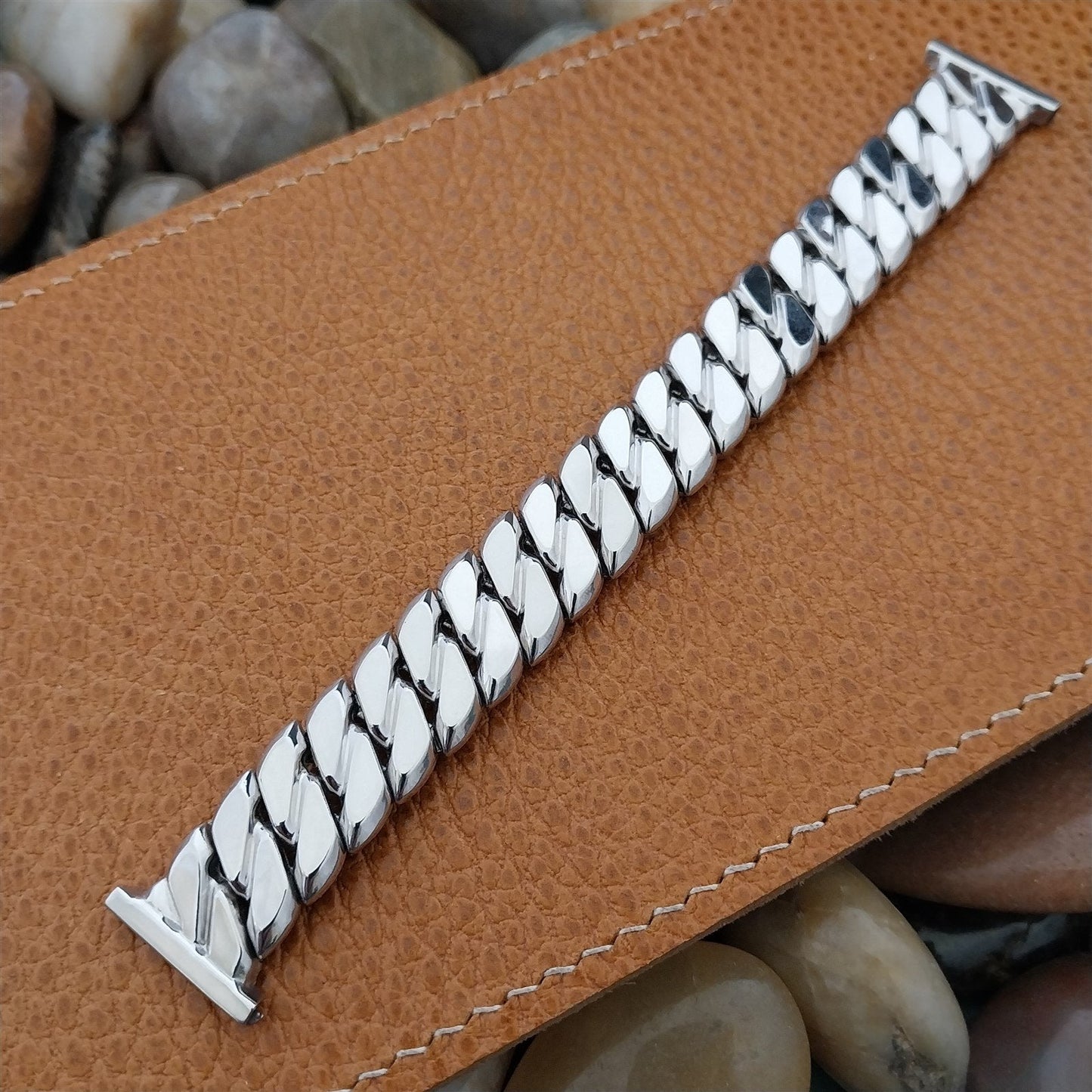 19mm 18mm Crusader 12k White Gold-Filled Classic 1950s Unused Vintage Watch Band