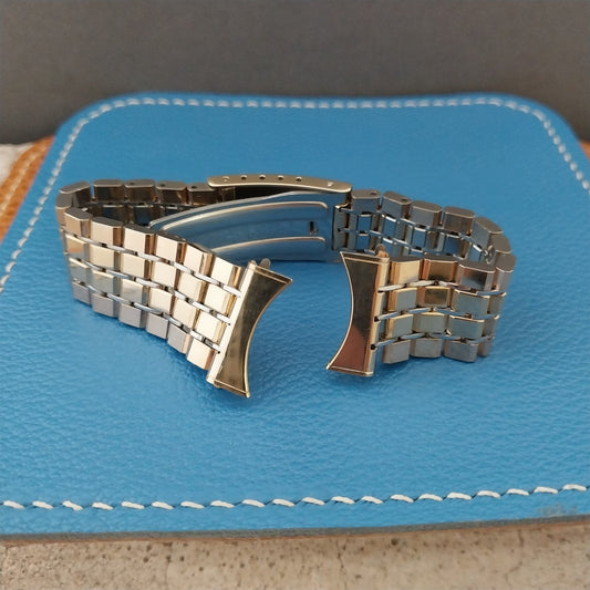 19mm 18mm Kreisler Stelux Stainless Steel & Gold Unused Vintage Watch Band