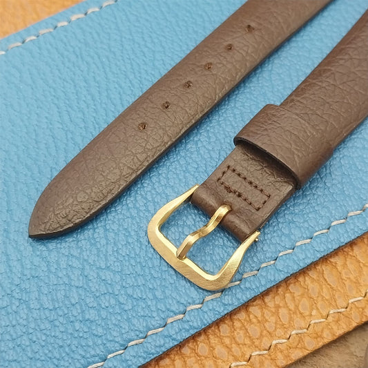 17.2mm 11/16" Kreisler Brown Corfam Satellite nos 1960s Vintage Watch Band