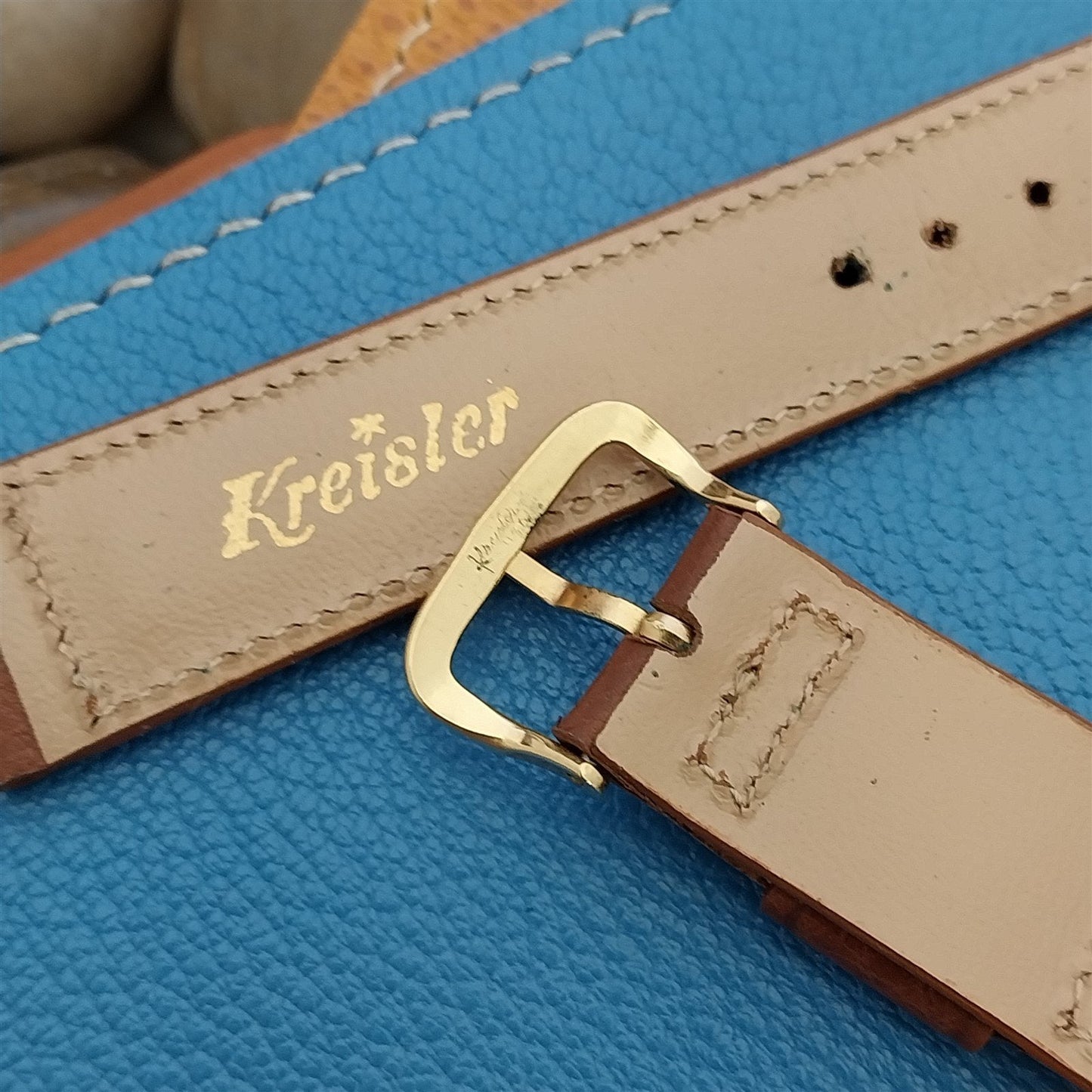 17mm Kreisler Brown Calf Tapered Leather nos Unused 1960s Vintage Watch Band
