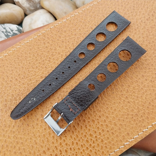 11/16" 17.2mm Kreisler Brown Leather Rally Unused 1960s-1970s Vintage Watch Band