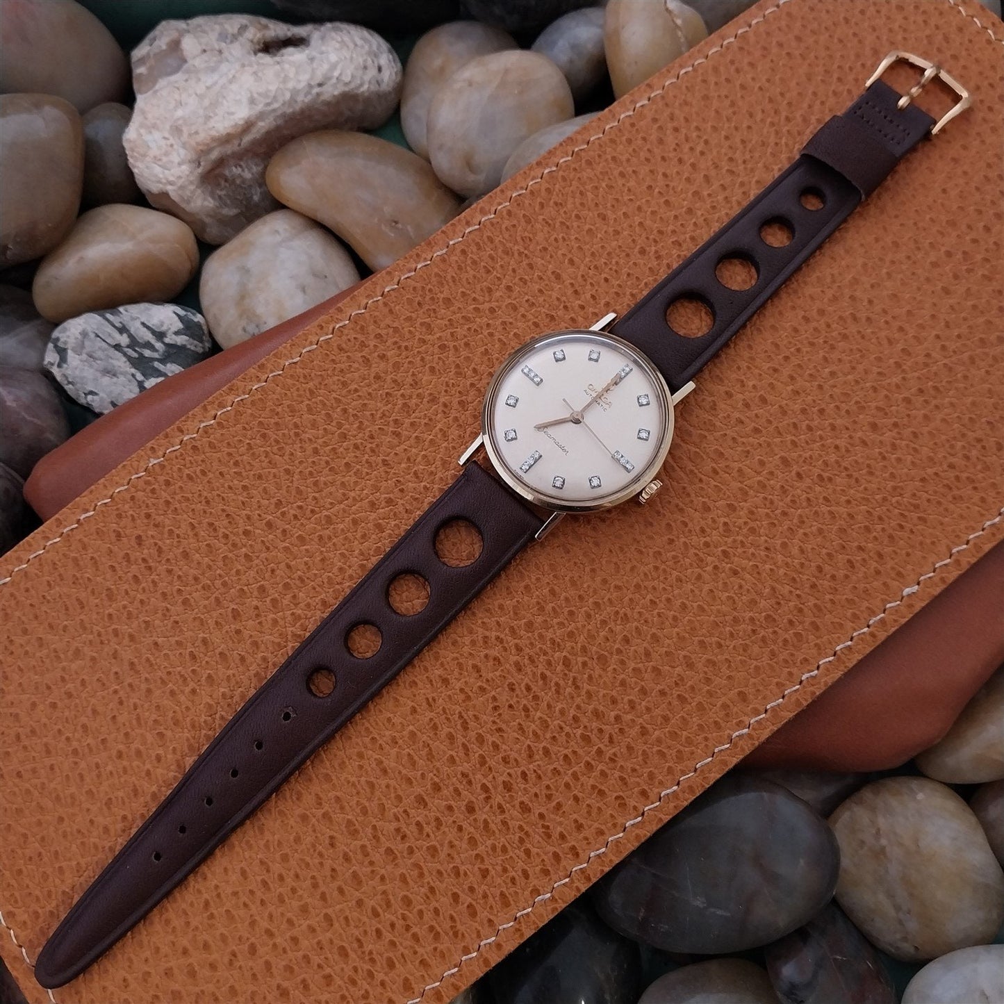 11/16" Kreisler Brown Glove Leather Rally Unused 1960s-1970s Vintage Watch Band