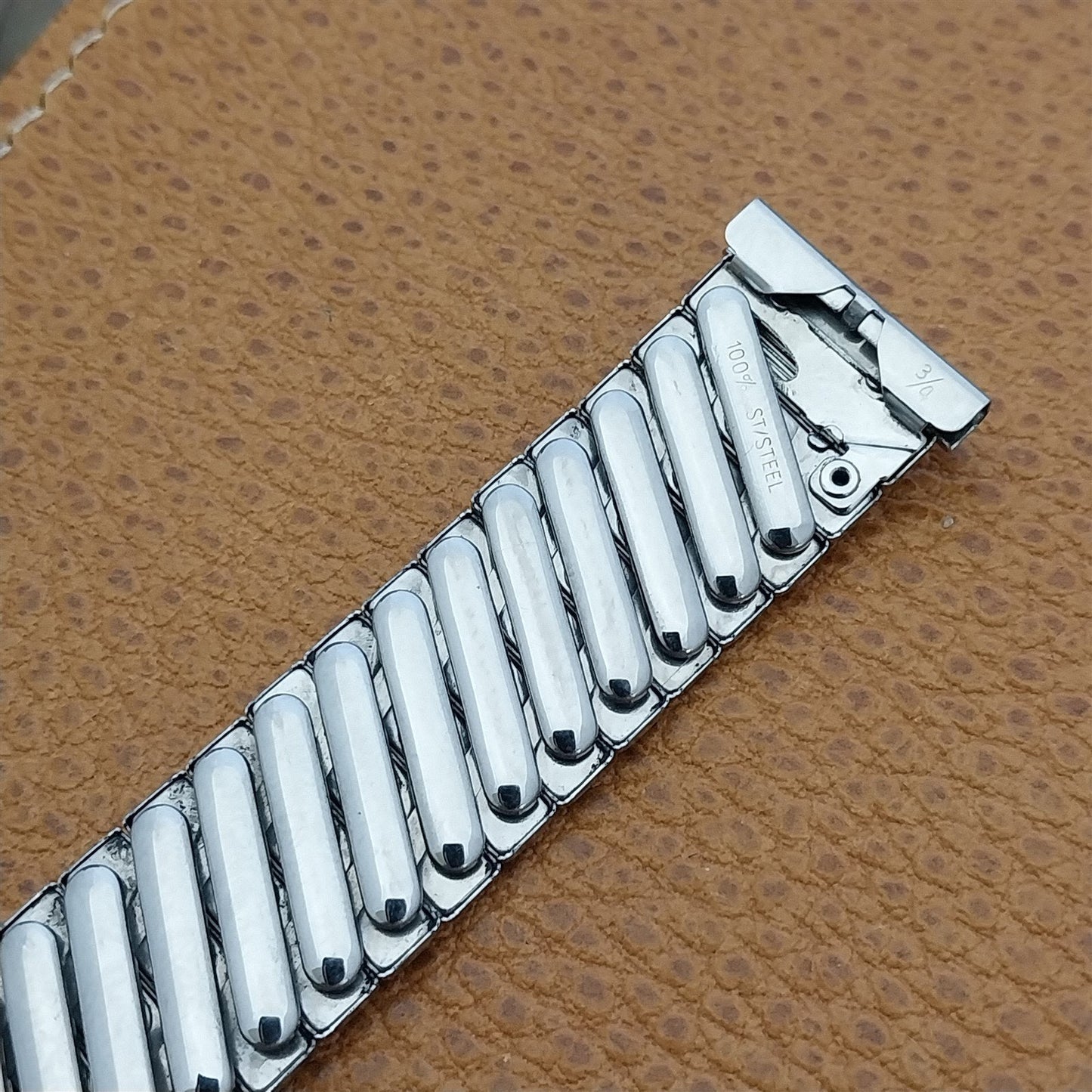 19mm 18mm Stainless Steel Wide Classic Unused 1960s nos Vintage Watch Band