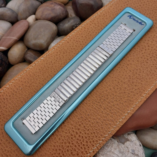 Vintage 5/8" Kreisler 10k White Gold-Fill Brick Link Classic 1950s Watch Band