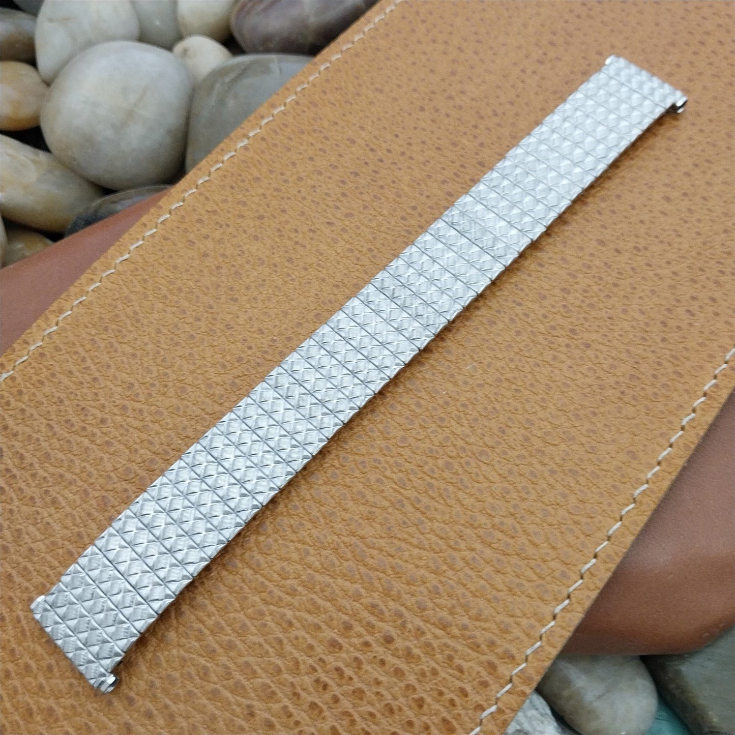 19mm 18mm Speidel White Gold-Fill Expansion 1961 Unused long Vintage Watch Band