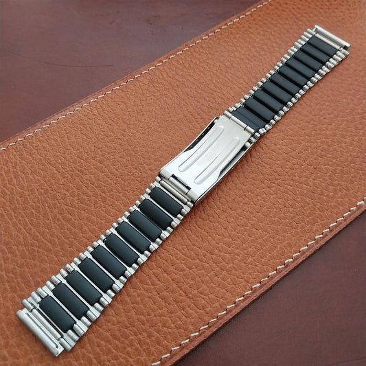 HTF Black Stainless Steel 19mm Flared Unused nos Vintage Watch Band