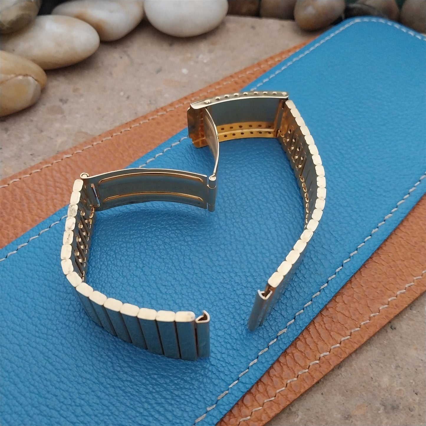 Timeband 19mm Flared Gold-Plated LED Classic NOS 1970s-1980s Vintage Watch Band